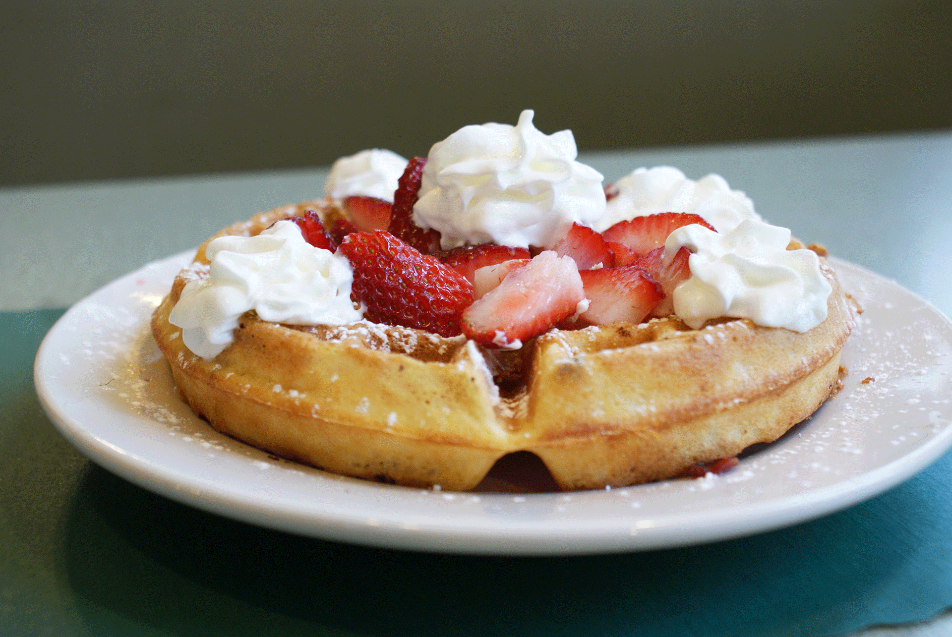 Waffle with Strawberry & Whipped Cream